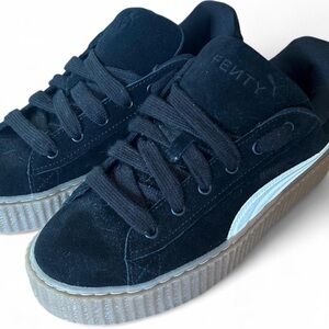 Puma Black Suede Sneakers with White Stripe